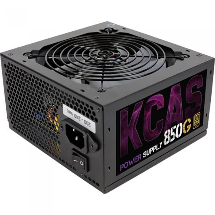 Блок питания Aerocool KCAS-850G ATX 850W 80+ gold (24+4+4pin) APFC 120mm fan color LED 7xSATA KCAS-850G KCAS-850G