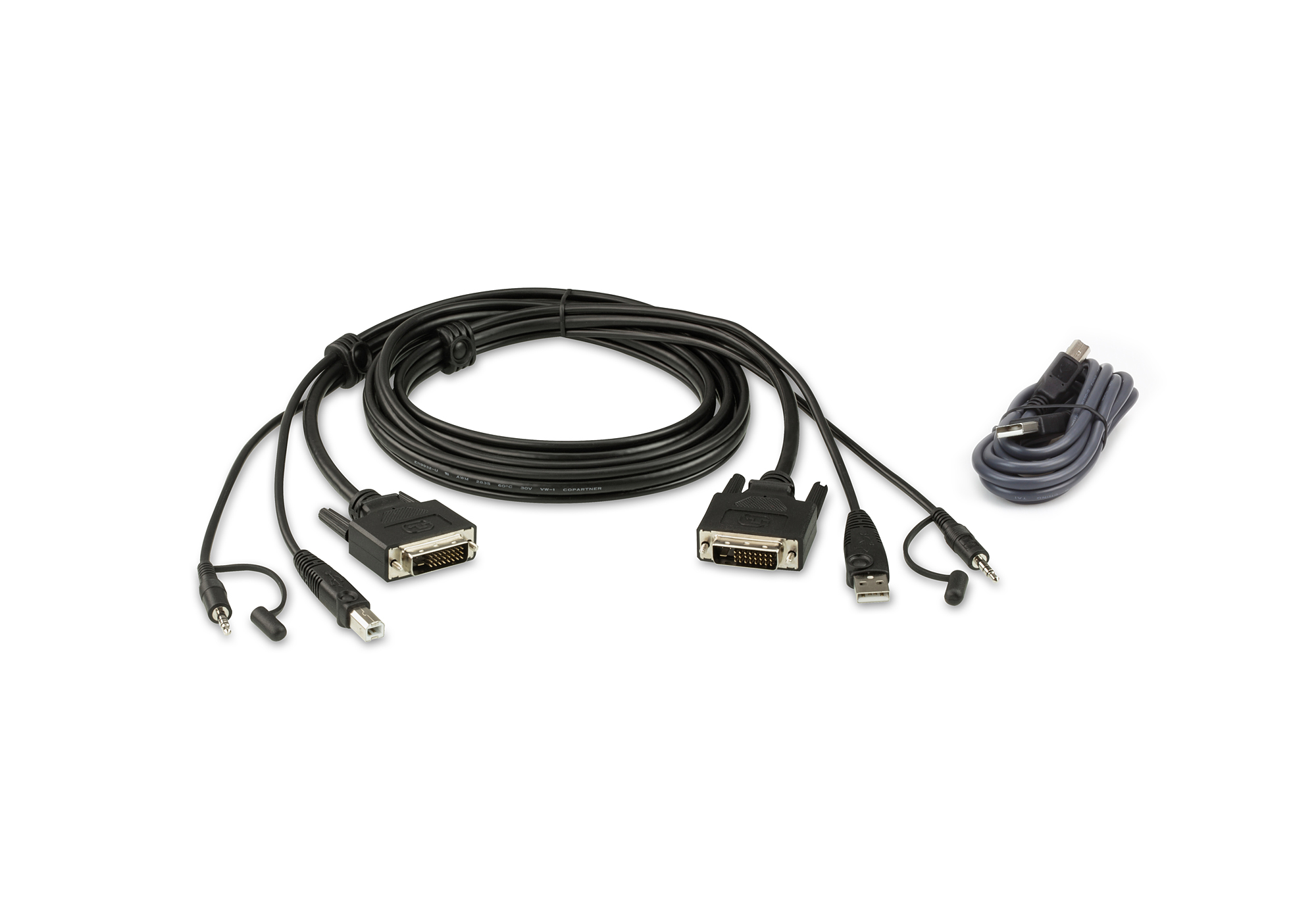 Кабель ATEN мон+клав+мышь USB+аудио, DVI-D+USB A-Тип/B-тип+MINIJACK;USB A-Тип/B-тип, Male, опрессованный,   1,8 метр, 2L-7D02UDX2 2L-7D02UDX2