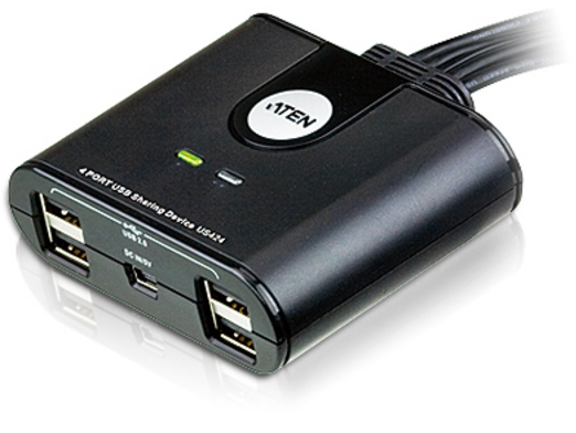 KVM переключатель ATEN USB, 4> 4 устройства/порта+клавитаура+мышь, 4 USB A Female/4 встроен. шнура A Male , (USB 2.0) US424-AT US424-AT