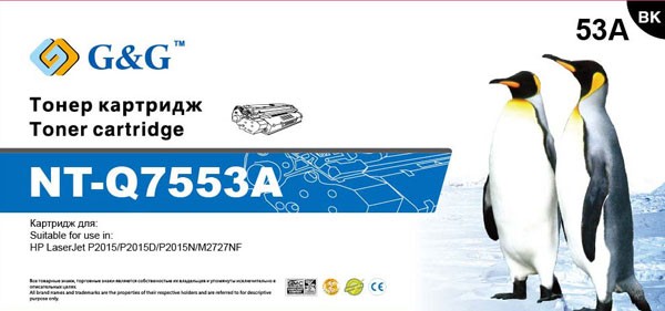 Тонер-картридж G&G для HP LaserJet P2015 M2727 (3000стр) NT-Q7553A NT-Q7553A #1