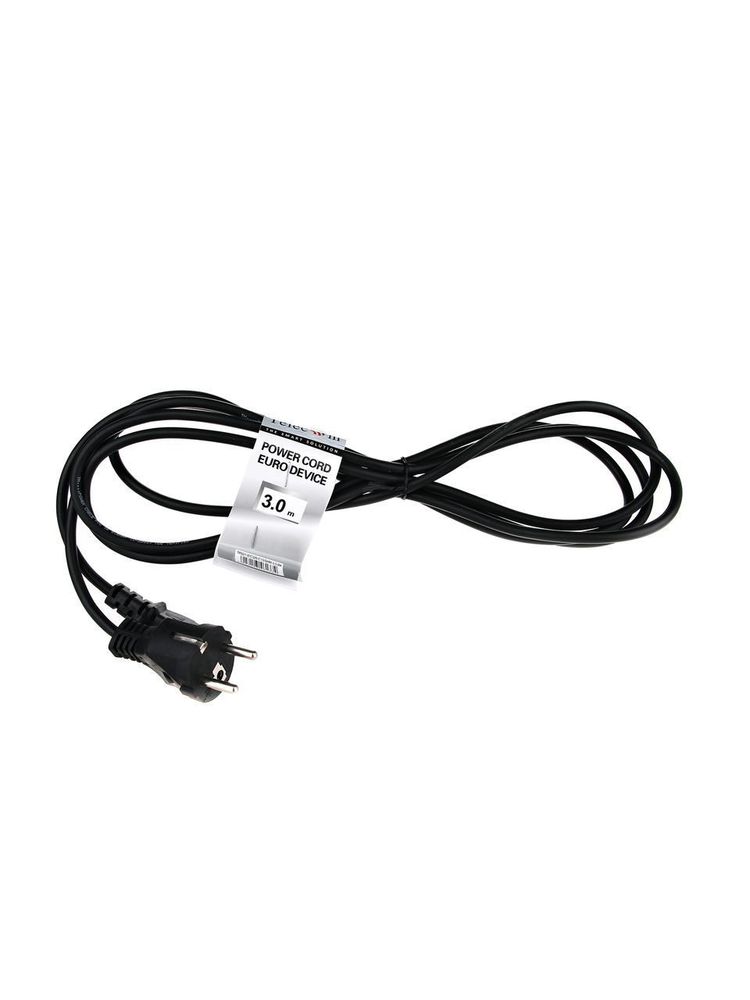 Кабель питания VCOM компьютер - розетка 220V <3.0м> (Европейский стандарт) TP021-3.0-BK TP021-3.0-BK