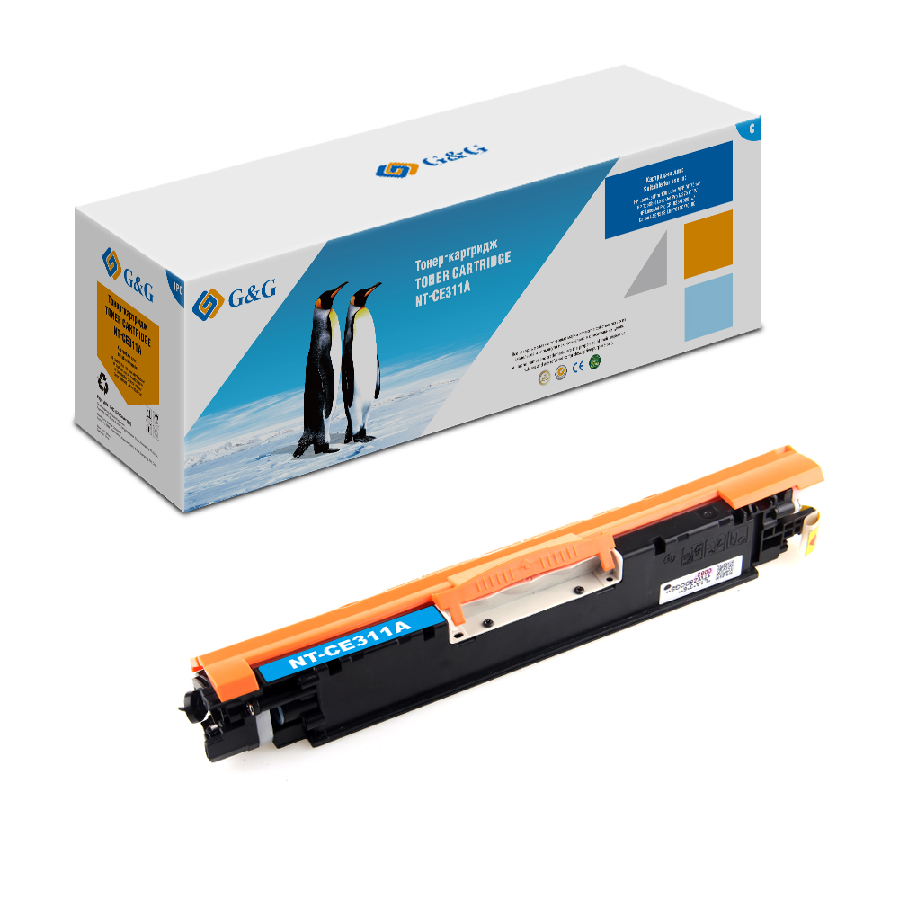 Тонер-картридж G&G голубой для HP Color LaserJet CP1025/1025nw, Canon LBP-7010C (1000стр) NT-CE311A NT-CE311A