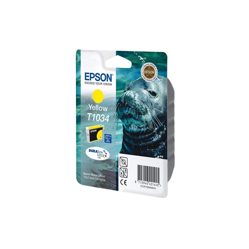 Картридж струйный Epson T1034 C13T10344A10 желтый (11.1мл) для Epson T30/T40W/TX550W C13T10344A10