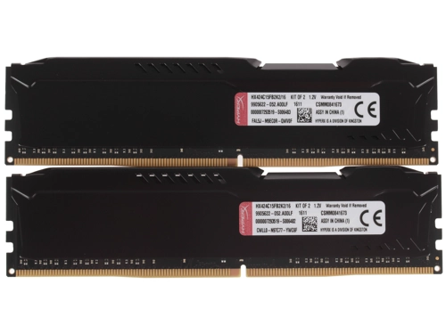 Оперативная память Kingston HyperX FURY DDR4 16GB Kit 2 x 8Gb PC4-19200 2400MHz CL15 HX4 HX424C15FB2K2/16 HX424C15FB2K2/16