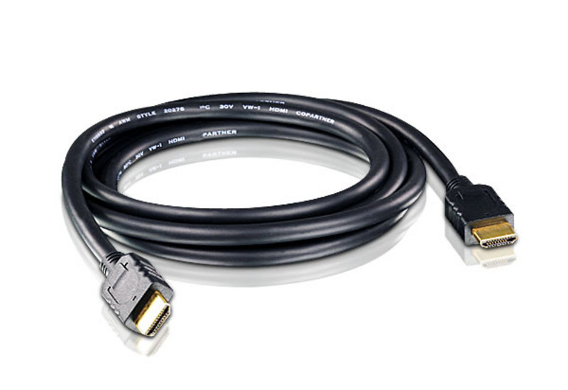 Кабель ATEN мониторный/сигнальный, HDMI, HDMI High Speed, Male-Male, опрессованный/литой,  1.8 м., черный 2L-7D02H 2L-7D02H