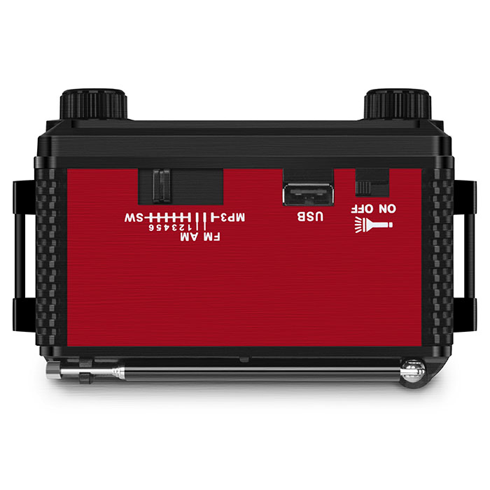 Портативная колонка Sven АС SRP-355, красный (3 Вт, FM/AM/SW, USB, SD/microSD, фонарь, встроенный аккумулятор) SV-017132 SV-017132