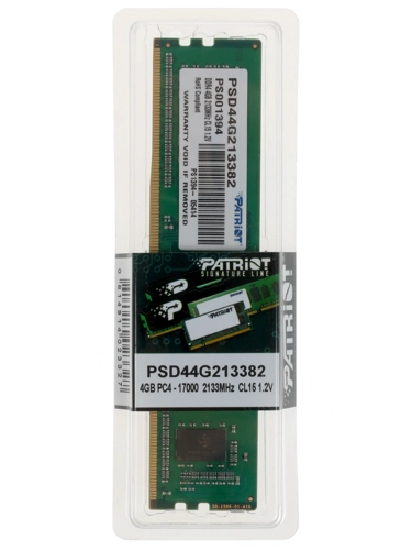 Модуль памяти Patriot DDR4 4Gb 2133MHz  RTL PC4-17000 CL15 DIMM 288-pin 1.2В PSD44G213382 PSD44G213382