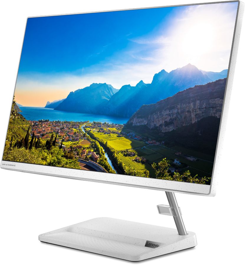 Моноблок Lenovo IdeaCentre 3 24ALC6 23.8" Full HD Ryzen 7 5700U (1.8) 8Gb SSD512Gb RGr DVDRW Free DOS GbitEth WiFi BT 90W клавиатура мышь Cam белый 1920x1080 F0G1003KRK F0G1003KRK