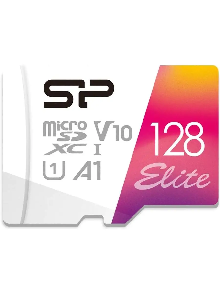 Карта памяти Silicon Power SP128GBSTXBV1V20SP 128GB,microSDXC,Elite,A1,Class 10,UHS-I,U3,100 Mb/s,SD адаптер SP128GBSTXBV1V20SP SP128GBSTXBV1V20SP