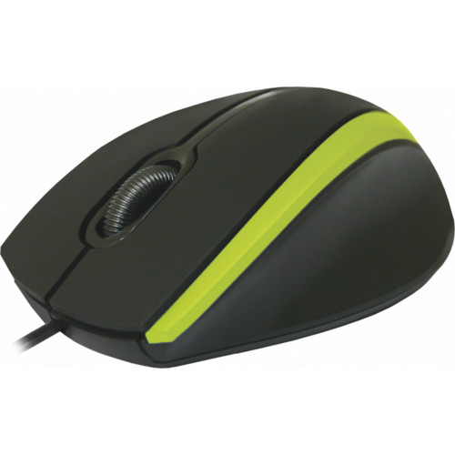 Мышь Defender проводная оптическая  MM-340 черный+зеленый,3кнопки,1000dpi 52346 52346