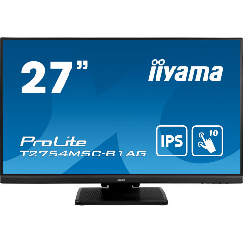 Монитор IIYAMA 27'' 16:9 1920х1080(FHD) IPS, nonGLARE, TOUCH, 300cd/m2, H178°/V178°, 1000:1, 80M:1, 16.7M, 4ms, VGA, DVI, HDMI, USB-Hub, Height adj, Tilt, Speakers, Webcam, 3Y, Black T2754MSC-B1AG T2754MSC-B1AG