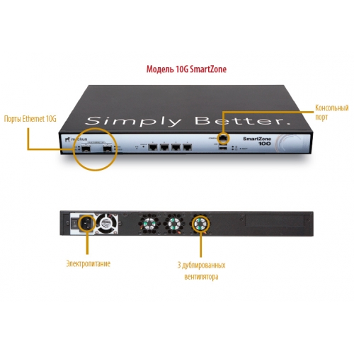 Контроллер SmartZone 100 with 4 GigE ports, 90-day temporary access to licenses P01-S104-EU00
