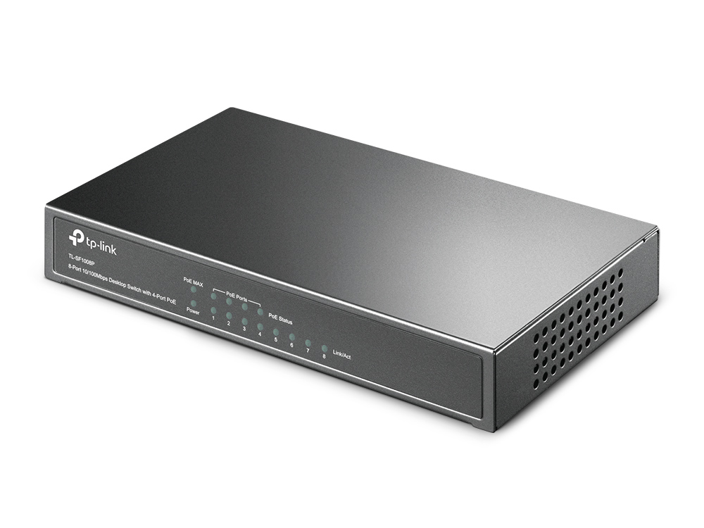 Коммутатор TP-Link 8*10/100, PoE, 4 порта PoE, IEEE 802.3af, бюджет PoE 53 Вт, стальной корпус TL-SF1008P TL-SF1008P #2