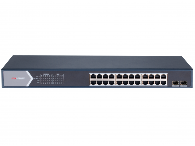 PoE коммутатор Hikvision DS-3E1526P-SI L2, смарт-управляемый, 24 1000M RJ45 PoE-порт, 2 Gigabit combo порт, 802.3af/at, бюджет PoE 370W DS-3E1526P-SI DS-3E1526P-SI