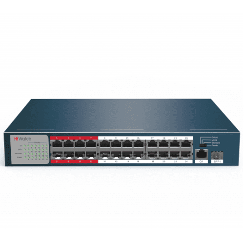 Коммутатор HiWatch DS-S2624P(B) 24x100Mb сетевой, неуправляемый, 24x100Mb 1G 1SFP 24PoE+ DS-S2624P(B) DS-S2624P(B)