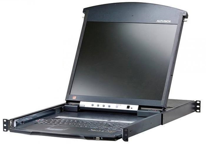 KVM переключатель ATEN 1 local user PS2/USB/VGA конс.LCD 17"+32 IP user=>16 cpu/порт (PS2/USB/Sun+VGA)/RS232, без модулей KL1516AiM-AXA-RG KL1516AiM-AXA-RG