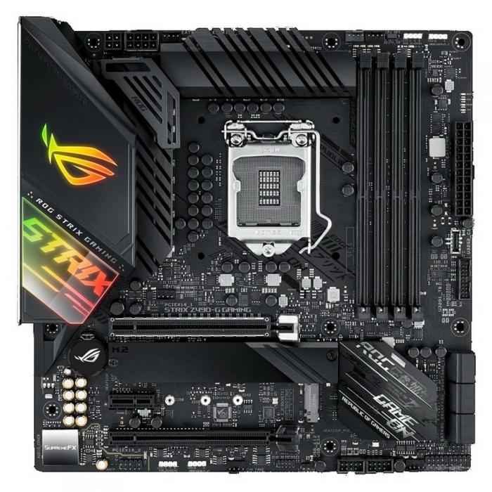 Материнская плата ASUS ROG STRIX Z490-G GAMING, LGA1200, Z490, 4*DDR4, HDMI,DP, SLI,CrossFireX, SATA3,RAID, Audio, 2,5Gb LAN, USB 3.2*9, USB 2.0*6, mATX ROG STRIX Z490-G GAMING ROG STRIX Z490-G GAMING