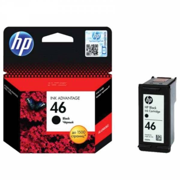 Картридж струйный HP 46 черный для HP DJ Adv 2020hc/2520hc (1500стр.) CZ637AE CZ637AE