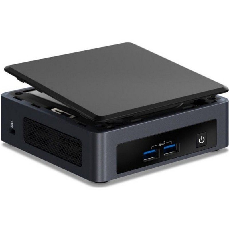 Неттоп Intel BKNUC8I3PNK Nettop NUC, Core i3-8145U, 3.9 GHz Turbo, DDR4-2400 SODIMM (up to 32Gb max), VGA UHD Graphics 620 (USB-C(DP1.2)+2xHDMI 2.0a), 4xUSB3.1, 1x m.2 SSD, GBL, WiFi+BT, SDXC slot, Black,VESA, no powercord, IR-port, Kensington Lock,  BKNUC8I3PNK