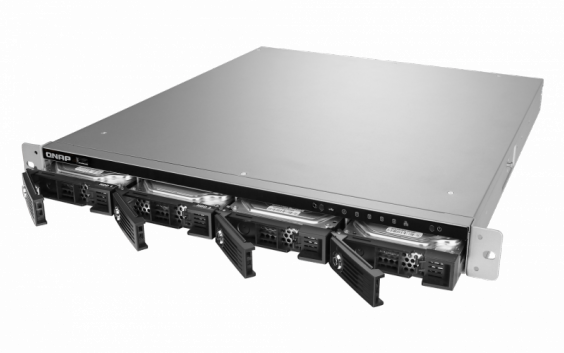 Сетевой RAID-накопитель QNAP 4 отсека для HDD, 19" Intel Celeron J1800 2,41 ГГц, 1 ГБ RAM. Направляющие в комплект не входят. TS-451U TS-451U