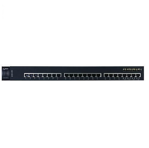 Коммутатор ZYXEL управляемый L3+ 24 Gigabit Ethernet, 4 совмещены с SFP-слотами и слотом расширения 10G XGS-4526 XGS-4526