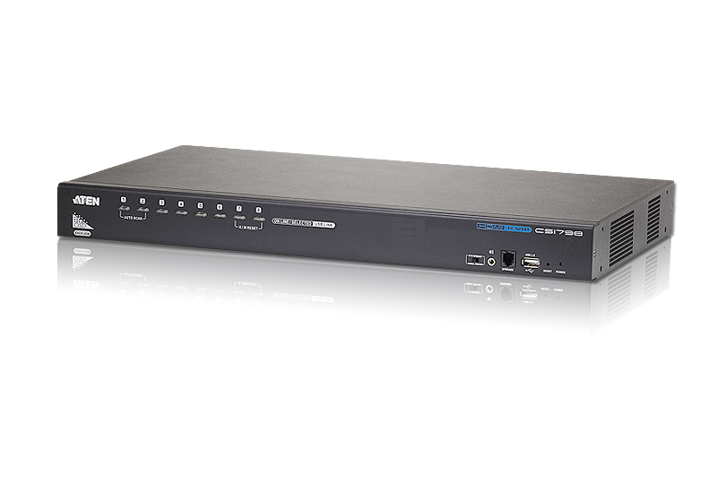 KVM переключатель ATEN HDMI+KBD+MOUSE+AUDIO, 1> 8 портов USB, со шнурами USB HDMI 2x1.8м CS1798 / AT-G CS1798 / AT-G