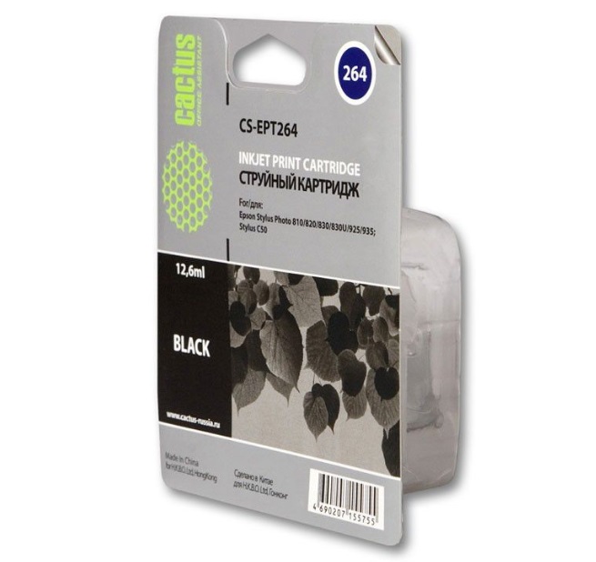 Картридж Cactus струйный CS-EPT264 черный для Epson Stylus Photo 810 (12.6мл) CS-EPT264 CS-EPT264