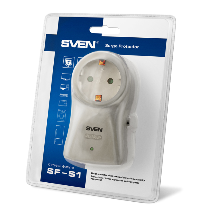 Сетевой фильтр Sven SF-S1 (1 socket), gray SV-015787 SV-015787 #4