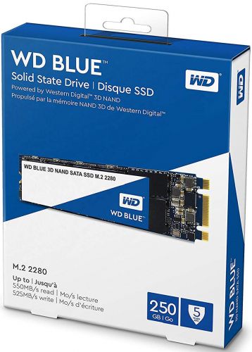 Твердотельный накопитель WD M.2 2280 250GB  Blue Client SSD SATA 6Gb/s WDS250G2B0B WDS250G2B0B