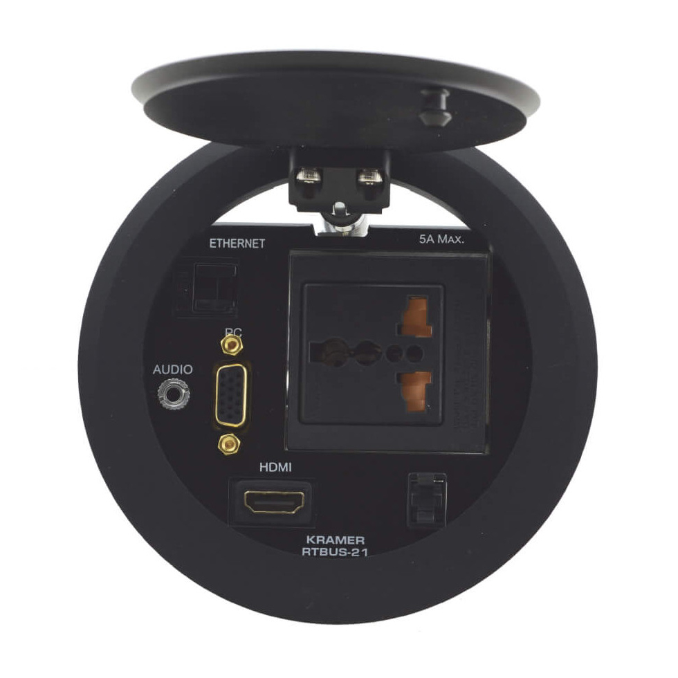 Модуль для подключения кабелей Kramer RTBUS -21XL(B) RTBUS-21XL, цвет "черный". Крышка с пневмолифтом. 68-020299 68-020299