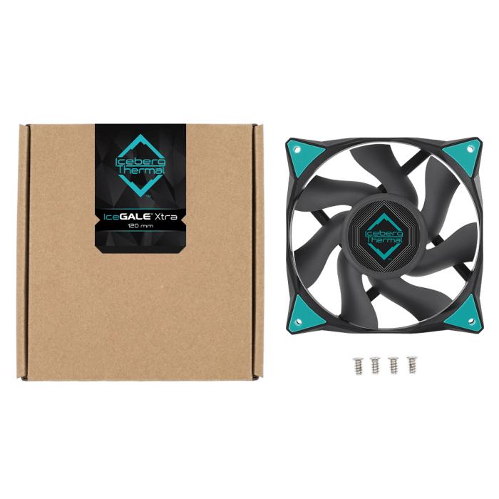 Вентилятор ICEBERG THERMAL IceGALE Xtra 120mm BLACK 500-3000 rpm, 4-pin PWM, 44 dB, 120x120x25 mm, 3-pack IceGALEXtra120mmBLACK3P IceGALEXtra120mmBLACK3P