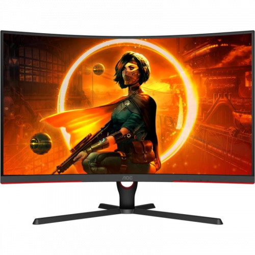 Монитор AOC 31,5" C32G3AE Curved 1000R 1920x1080 165Гц VA WLED 16:9 4ms 2*HDMI DP 3000:1 80M:1 178/178 300cd 2*Speakers5W Tilt Black/Red C32G3AE/BK C32G3AE/BK