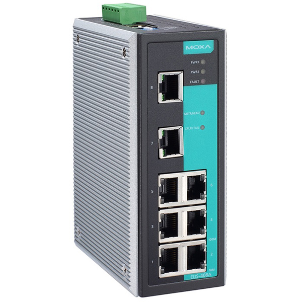 Коммутатор MOXA Промышленный 8-портовый управляемый 10/100 BaseT(X) Ethernet EDS-408A EDS-408A