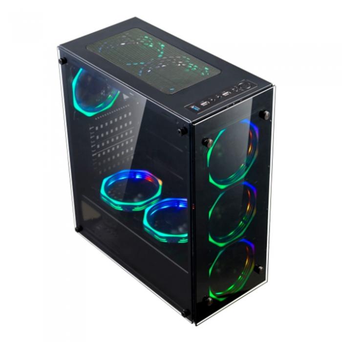 Корпус CWAP Gaming case , with tempered glass left side panel and front panel , black color [] SWAP EG01 EG01