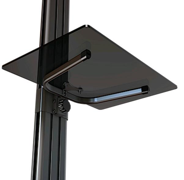 Стойка Wize Pro S63 напольная для дисплеев 37”– 63”+, Max VESA 723х501, высота 174 см, вертикальная регулировка, регулируемые полки, кабель. канал, наклон +15/-5°, до 68 кг, черн.  (4 места) S63 S63
