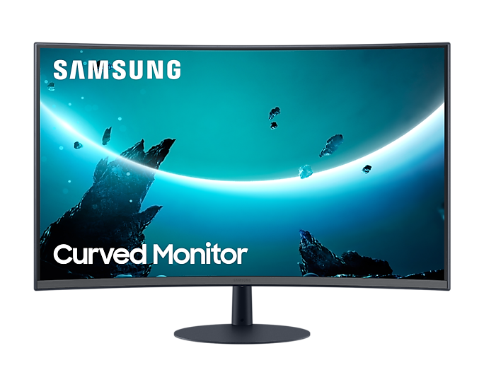 Монитор Samsung  изогнутый VA LED 16:9 1920x1080 4ms 3000:1 250cd 178/178 D-Sub HDMI DP ММ AMD FreeSync 75Hz Dark Blue Gray LC27T550FDIXCI LC27T550FDIXCI