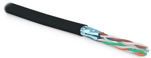 Кабель Hyperline (500 м) витая пара, экранированная (U/FTP), категория 6a, 4 пары (23AWG), одножильный (solid), каждая пара в экране, без общего экрана, внешний, PE, черный UFTP4-C6-S23-OUT-LSZH-BK-500 UFTP4-C6-S23-OUT-LSZH-BK-500