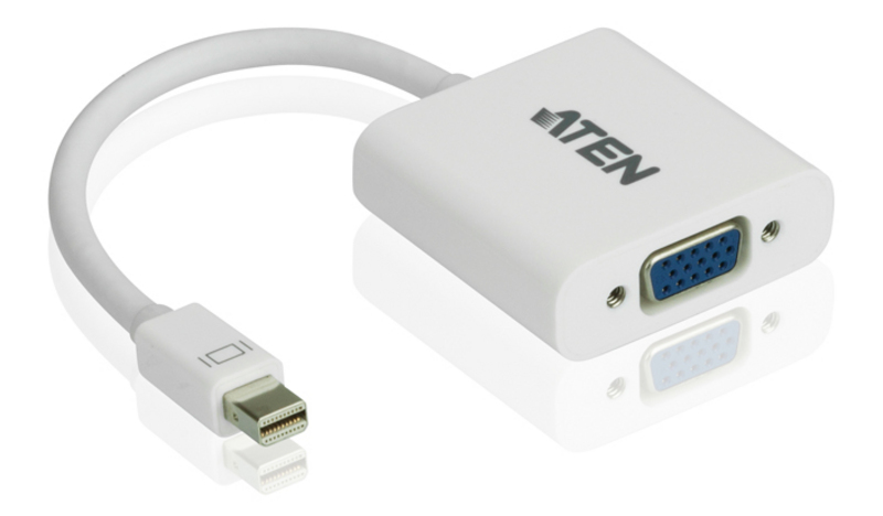 Конвертор ATEN Mini DisplayPort=>VGA, Mini DisplayPort>HD-DB15, Male>Female, без Б.П., (1920x1200/1080p HDTV) VC920-AT VC920-AT