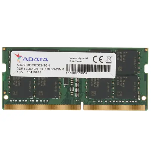 Модуль памяти ADATA 32GB DDR4 3200 SO DIMM Premier Non-ECC, CL22, 1.2V, 2048x8, RTL (776620) AD4S3200732G22-SGN AD4S3200732G22-SGN