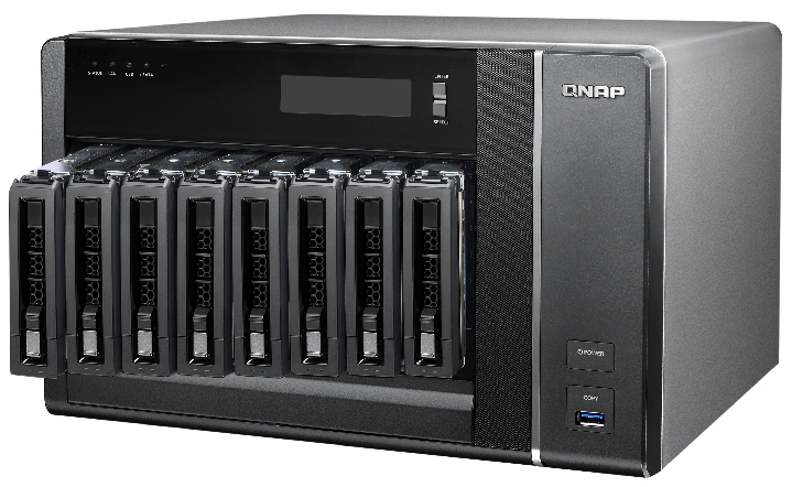 Сетевой RAID-накопитель QNAP 8 отсеков для HDD, ECC-память. Intel Xeon E3-1200 v3 3,4 ГГц, 2ГБ. TS-EC880 Pro TS-EC880 Pro