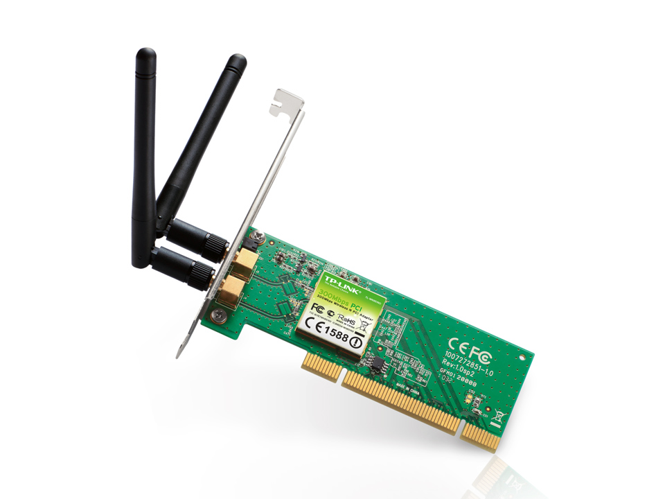 Сетевая карта TP-Link 300n, 802.11b/g/n, PCI, 2 съёмные антенны TL-WN851ND TL-WN851ND