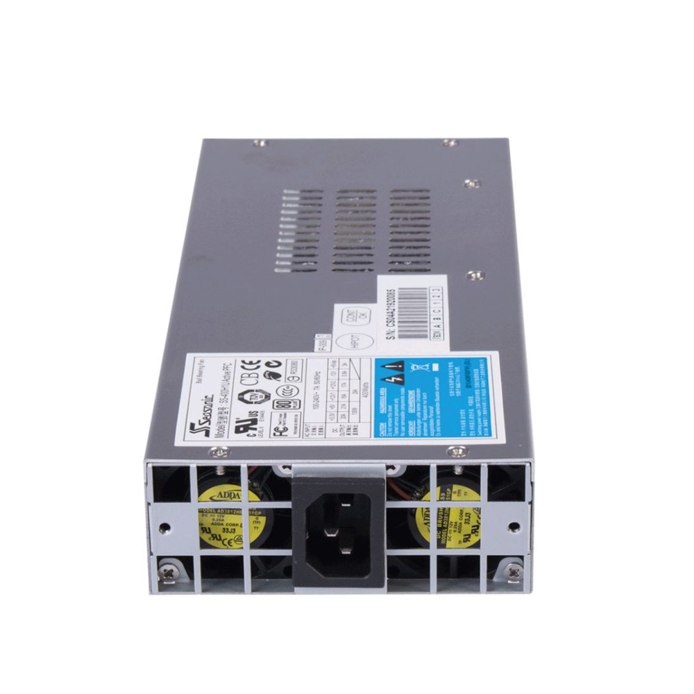 Блок питания Seasonic 400H1U 80Plus:APFC 0.99; 80 400W,Мод. кабели: MB(20+4),1xCPU(4+4),1xCPU(8),1xPCI-E(6),4xSATA,5xMolex,1xFDD;Fan 3.8сm, S2FC;КПД>80%;90-264В,47-63Гц;Защиты OPP/OVP/SCP;EnergyStar,RoHS,Gost-R,UkrTEST;MTBF>100000ч OEM SS-400H1U SS-400H1U