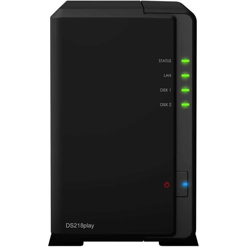 СХД Synology DS218PLAY Realtek RTD1296 4C 1.4GHz,1GB DDR4,2*2.5"/3.5" SATA HDD/SSD,1GbE,2*USB3.2,iSCSI,2xIPcam(upto 15),1xPS DS218play DS218play