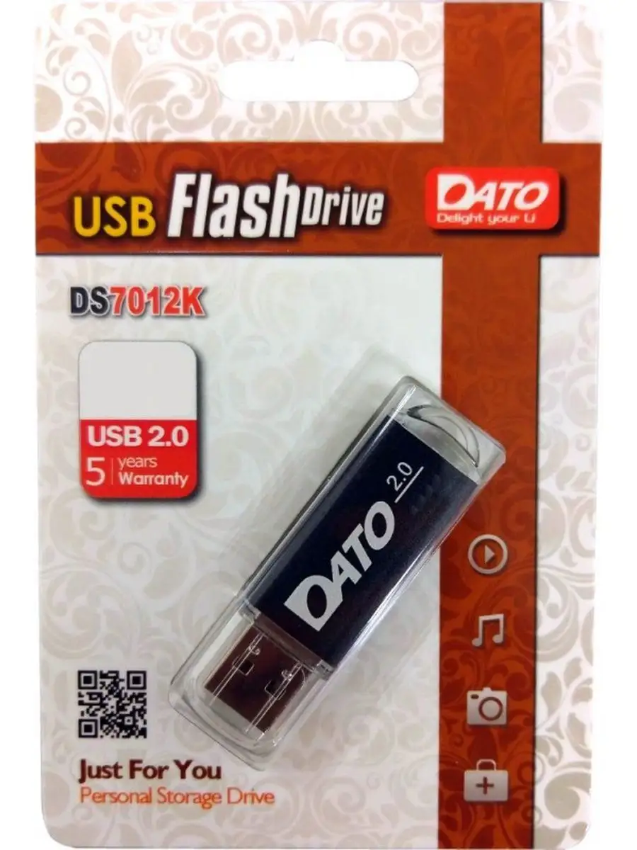 Флеш накопитель Dato DS7012K-16G 16Gb,USB 2.0,черный DS7012K-16G DS7012K-16G