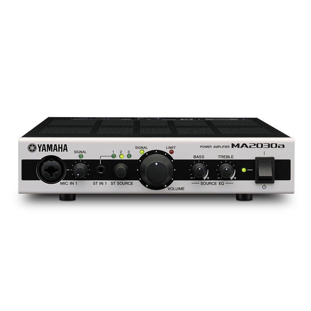 Усилитель мощности Yamaha MA2030A//E микширующий, 2 х 30W (3/4/8 Ом) или 1 х 60W (70V/100V), входы: 2 MIC / 3 line, встроенный DSP, подключение DCP ZU44590 ZU44590