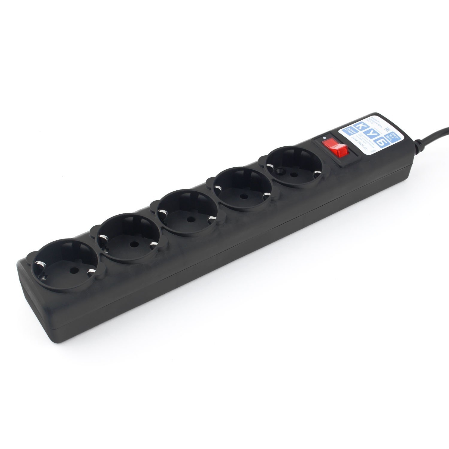 Сетевой фильтр Power Cube 5.0м, 5 розеток, 10А/2.2кВт , черный SPG-B-15-black SPG-B-15-black