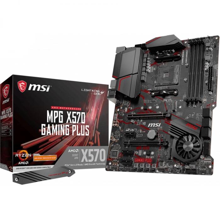 Материнская плата MSI , Socket AM4, AMD® X570, 4xDDR4-3200, 2xPCI-Ex16x, 3xPCI-Ex1x, HDMI, 6xSATA3(RAID 0/1/10), 2xM.2, 8 Ch Audio, GLan, (2+4)xUSB2.0, (5+4)xUSB3.2, (1+0)xUSB3.2 Type-C™, ATX, RTL MPG X570 GAMING PLUS MPG X570 GAMING PLUS