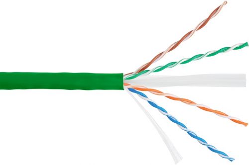 Витая пара NIKOLAN U/UTP 4 пары, Кат.6 (Класс E), тест по ISO/IEC, 250МГц, одножильный, BC (чистая медь), 23AWG (0,55мм), внутренний, LSZH нг(А)-HFLTx, зеленый, 305м - гарантия: 5 лет / 15 лет системная NKL 4140C-GN NKL 4140C-GN
