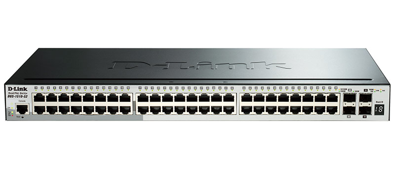 DGS-1510-52 Управляемый коммутатор WebSmartPro, 48х10/100/1000Base-T + 2 портами Gigabit+2 порта10G/ DGS-1510-52