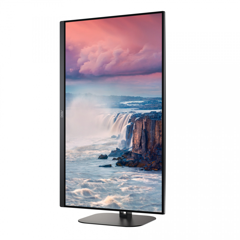 Монитор AOC 27" Q27V5N 2560x1440@75Hz VA WLED 16:9 4ms HDMI DP 20M:1 178/178 4000:1 300cd HAS Pivot Tilt Swivel Speakers Black  Q27V5N/BK Q27V5N/BK